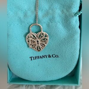 Tiffany & Co. Silver Heart Lock Necklace